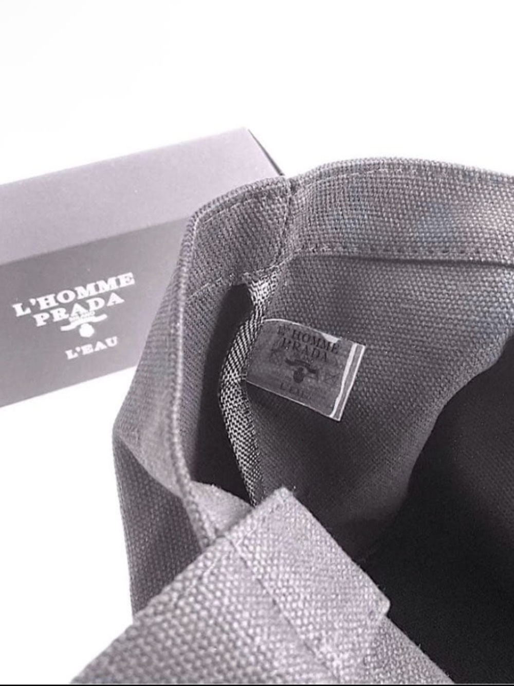 Prada Black Canvas Messenger Tote with White Logo GWP - Picture 4 of 4